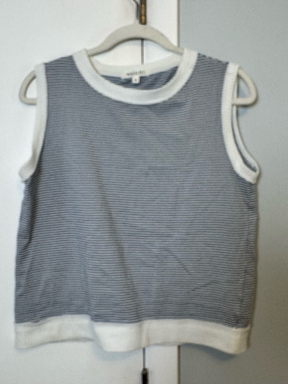 Wishlist Sleeveless blue and white Stripe Tank Top. Size medium. nautical style